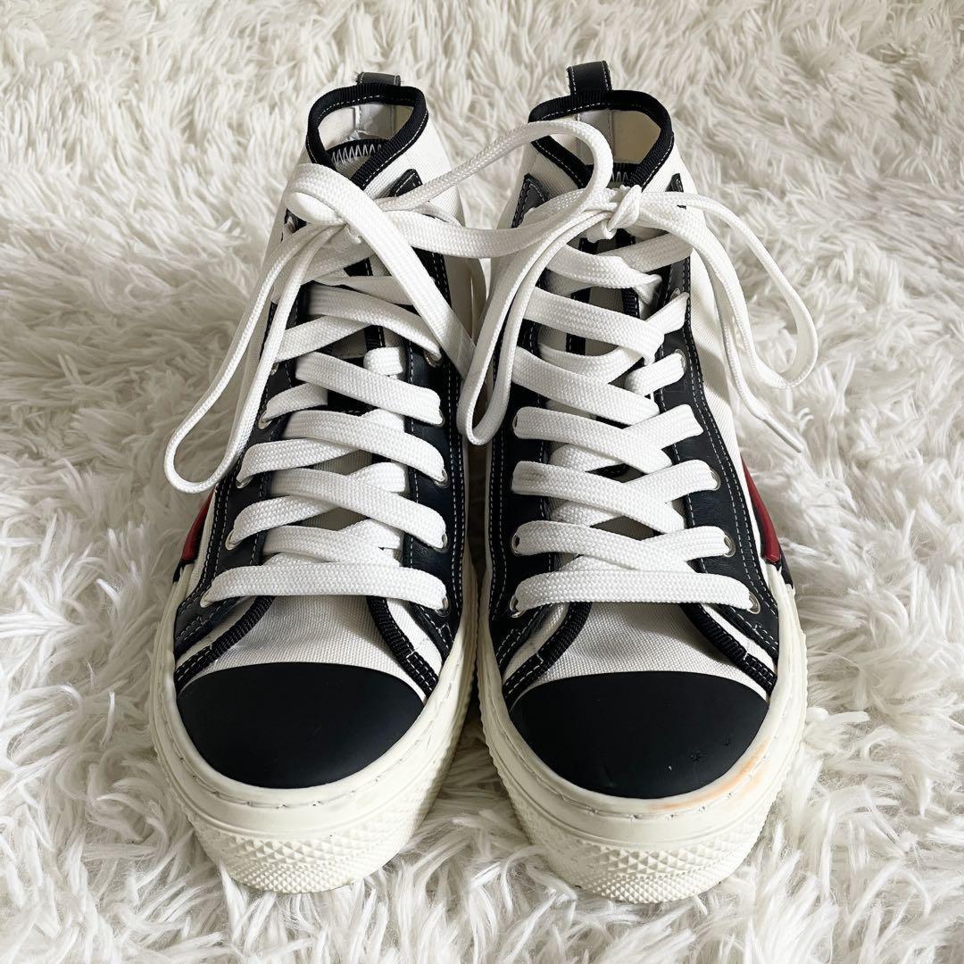 Christian Dior ATELIER Sneakers Shoes High-cut EU 40 US 7 White Black Red Auth
