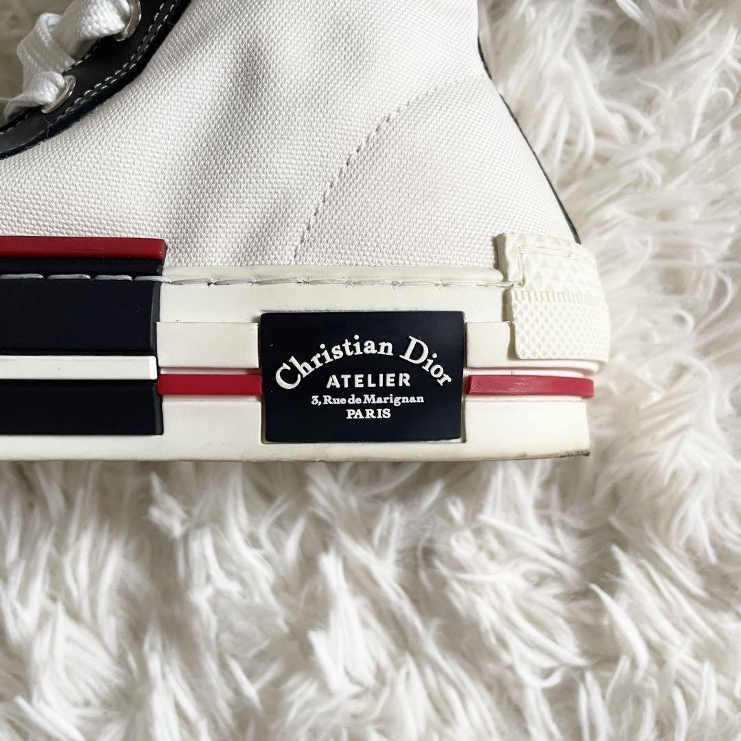 Christian Dior ATELIER Sneakers Shoes High-cut EU 40 US 7 White Black Red Auth