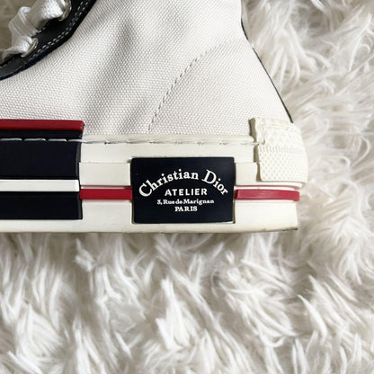 Christian Dior ATELIER Sneakers Shoes High-cut EU 40 US 7 White Black Red Auth
