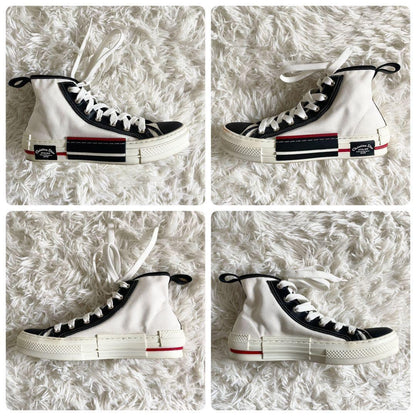 Christian Dior ATELIER Sneakers Shoes High-cut EU 40 US 7 White Black Red Auth