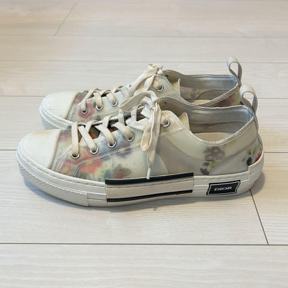 Dior Homme Sneakers Shoes Low-Cut Flowers EU 42 US 9 White Authentic