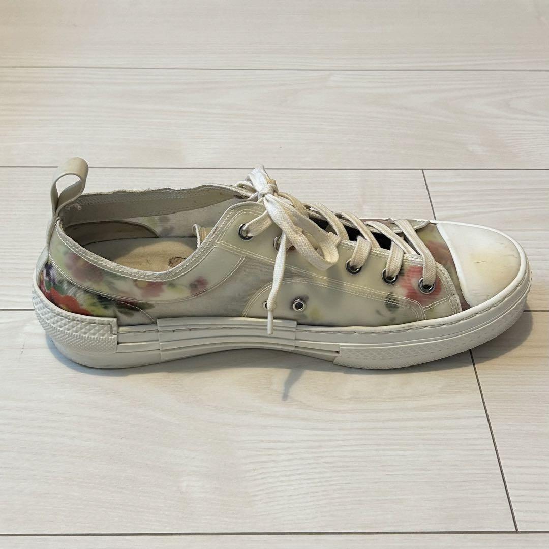Dior Homme Sneakers Shoes Low-Cut Flowers EU 42 US 9 White Authentic