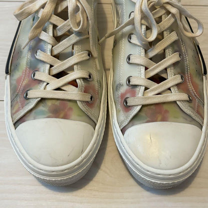 Dior Homme Sneakers Shoes Low-Cut Flowers EU 42 US 9 White Authentic