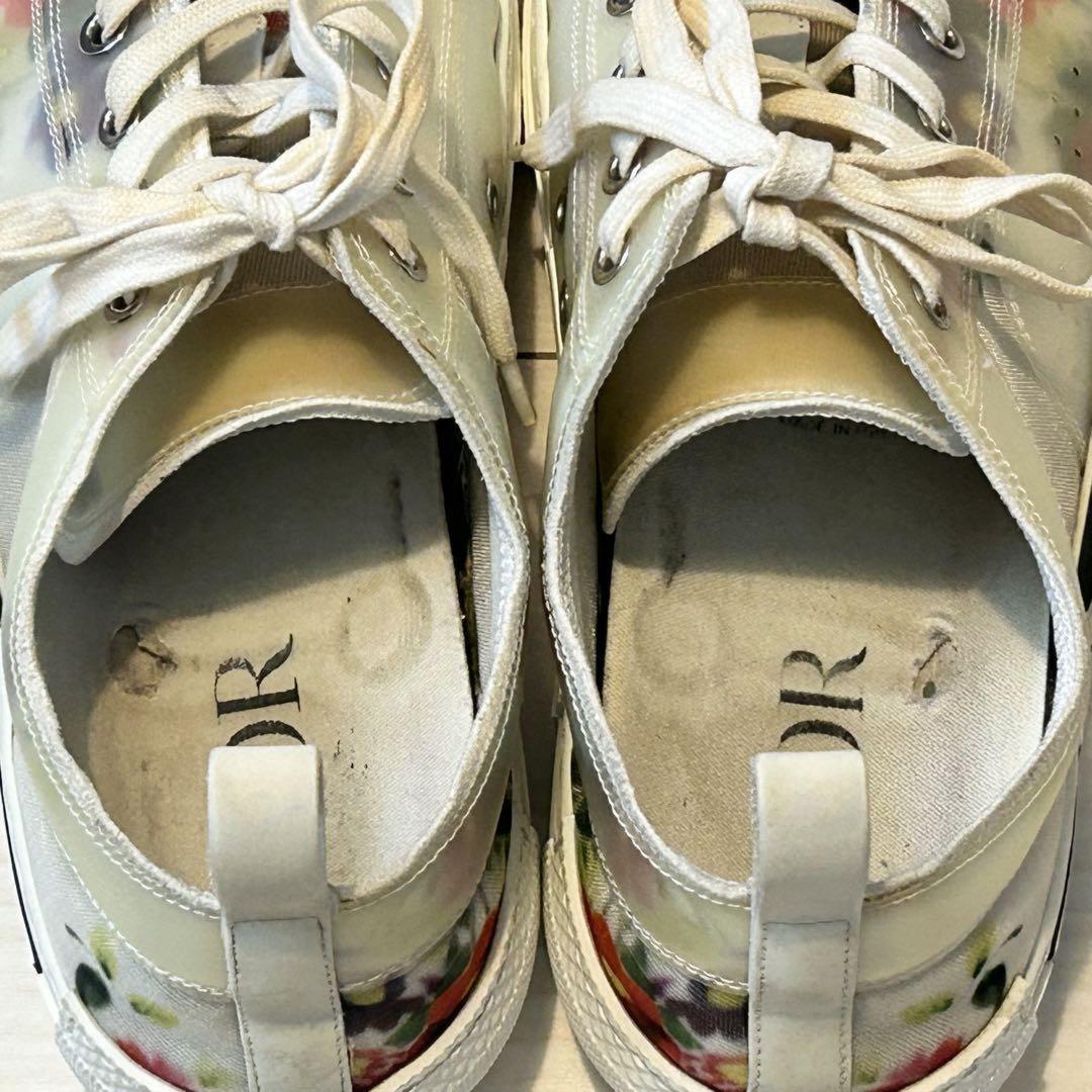Dior Homme Sneakers Shoes Low-Cut Flowers EU 42 US 9 White Authentic