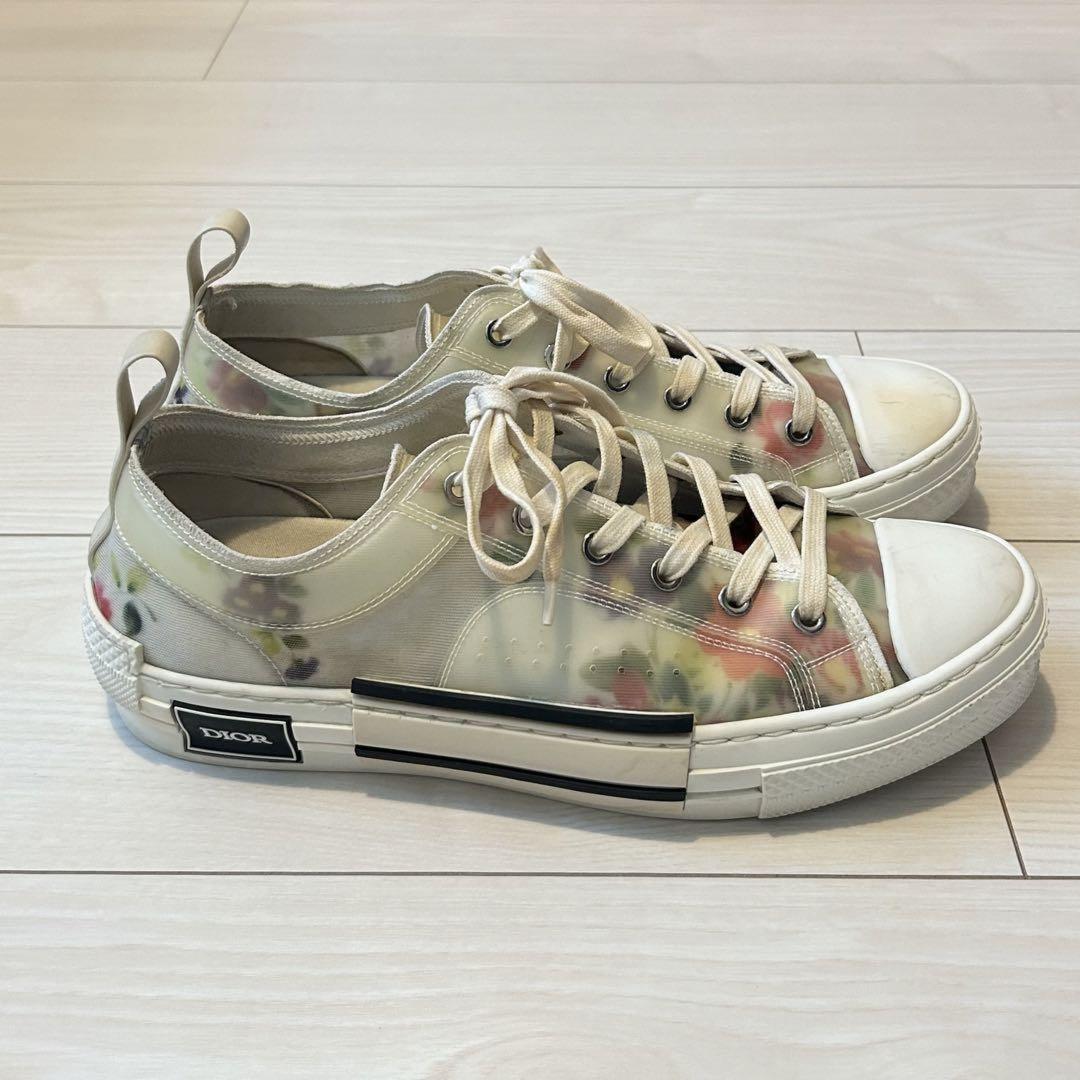Dior Homme Sneakers Shoes Low-Cut Flowers EU 42 US 9 White Authentic