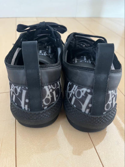 Christian Dior Sneakers Shoes Low-Cut Oblique EU 41 US 8 Black Authentic