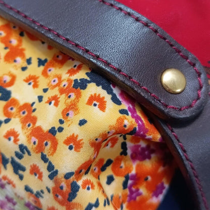 Salvatore Ferragamo Hand Bag Tote Purse Gancini Nylon Leather Multicolor Auth