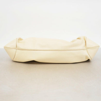 Salvatore Ferragamo Hand Bag Tote Purse Gancini Leather White Authentic
