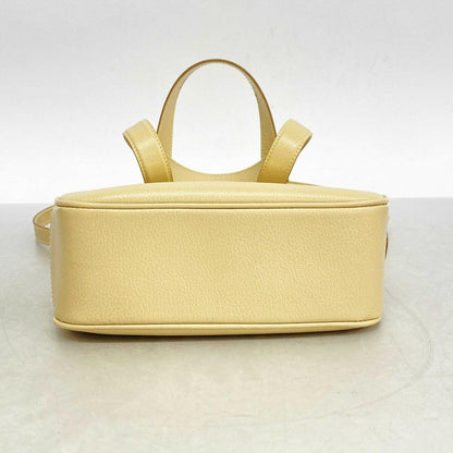 Salvatore Ferragamo Hand Shoulder Bag Tote Purse 2way Gancini Leather Beige Auth