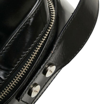 Salvatore Ferragamo Shoulder Bag Purse Gancini Patent Leather Black Authentic