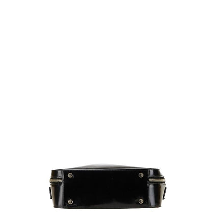 Salvatore Ferragamo Shoulder Bag Purse Gancini Patent Leather Black Authentic