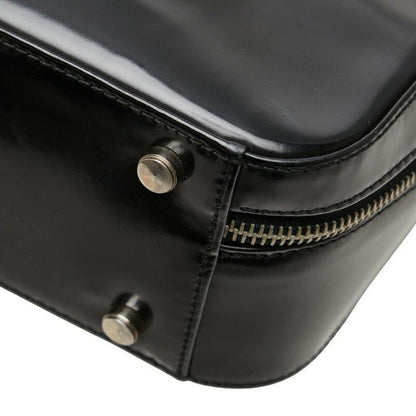 Salvatore Ferragamo Shoulder Bag Purse Gancini Patent Leather Black Authentic