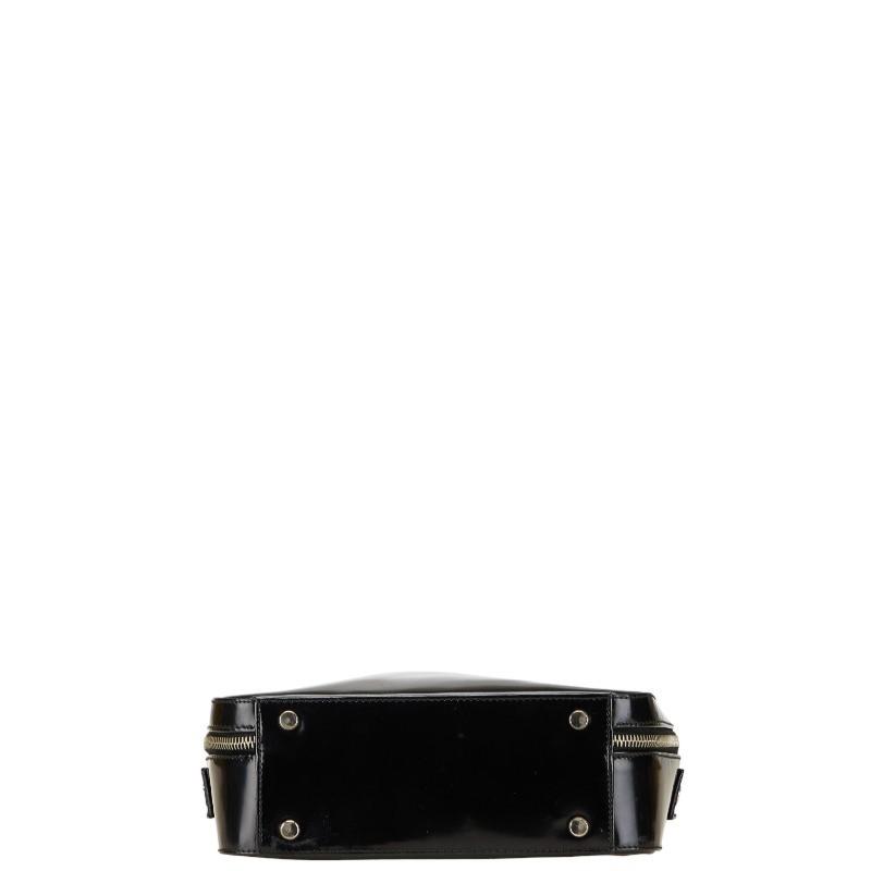 Salvatore Ferragamo Shoulder Bag Purse Gancini Patent Leather Black Authentic