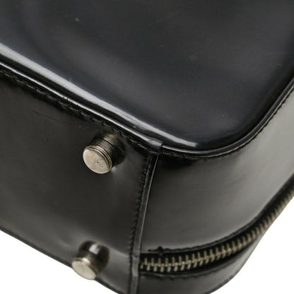 Salvatore Ferragamo Shoulder Bag Purse Gancini Patent Leather Black Authentic