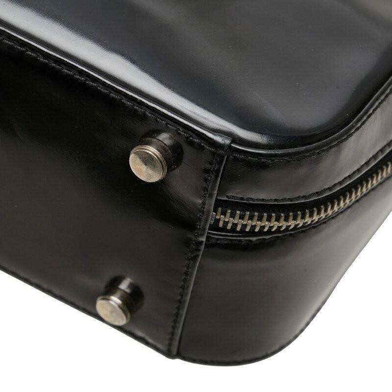 Salvatore Ferragamo Shoulder Bag Purse Gancini Patent Leather Black Authentic