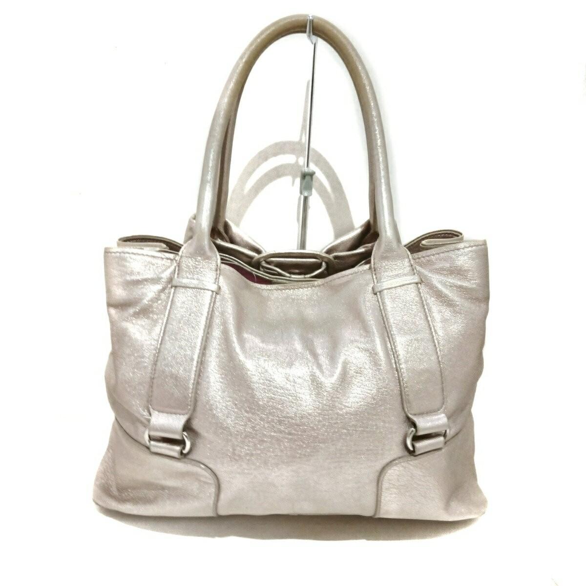 Salvatore Ferragamo Hand Bag Tote Purse Vara Leather Light Pink Authentic
