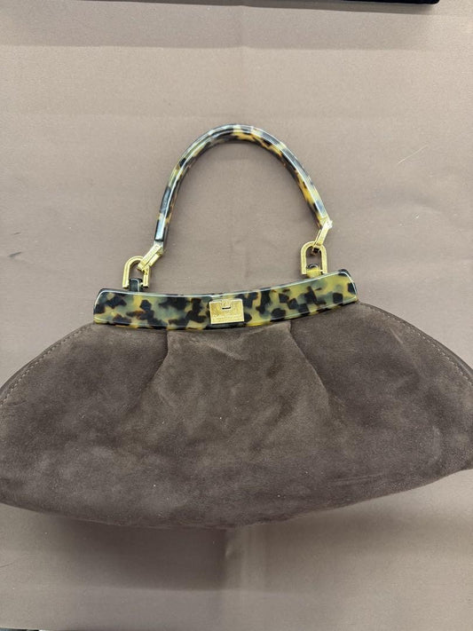 Salvatore Ferragamo Party Shoulder Bag Purse Suede Leather Authentic