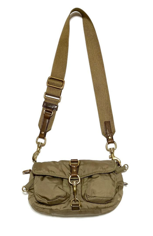 MIU MIU Vintage Safari Pocket Bag Shoulder Purse Logo Nylon Authentic