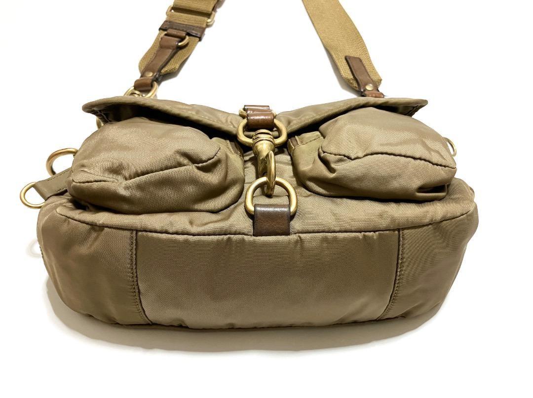 MIU MIU Vintage Safari Pocket Bag Shoulder Purse Logo Nylon Authentic