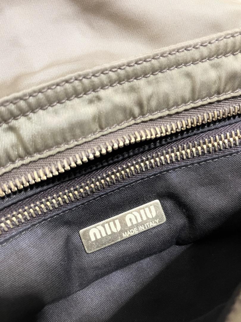 MIU MIU Vintage Safari Pocket Bag Shoulder Purse Logo Nylon Authentic