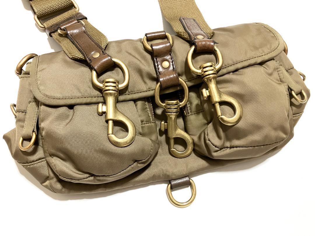 MIU MIU Vintage Safari Pocket Bag Shoulder Purse Logo Nylon Authentic