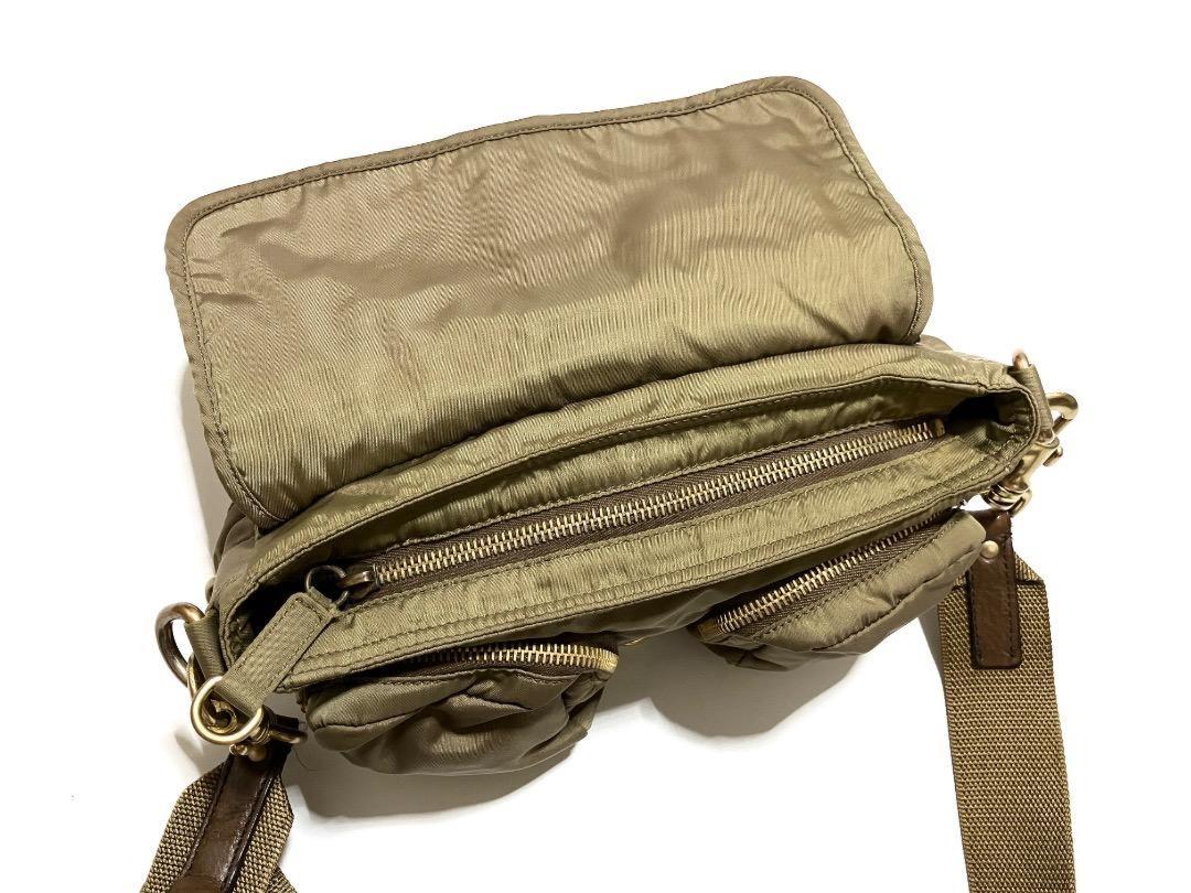 MIU MIU Vintage Safari Pocket Bag Shoulder Purse Logo Nylon Authentic