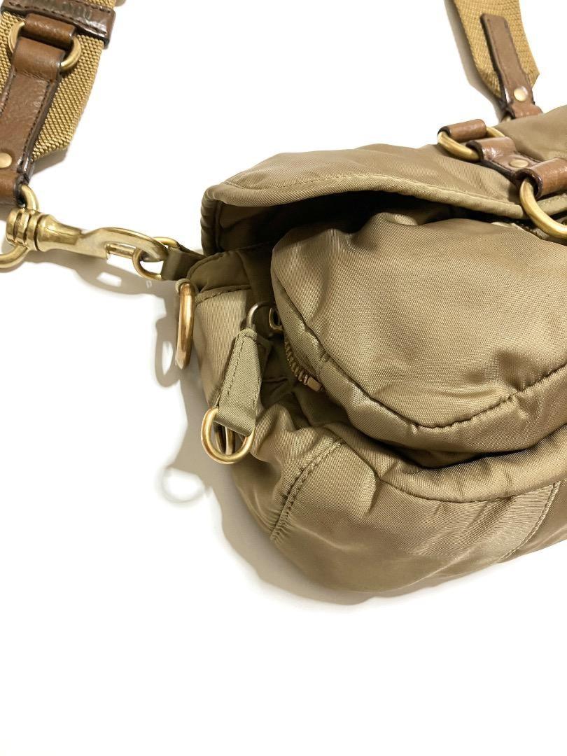 MIU MIU Vintage Safari Pocket Bag Shoulder Purse Logo Nylon Authentic