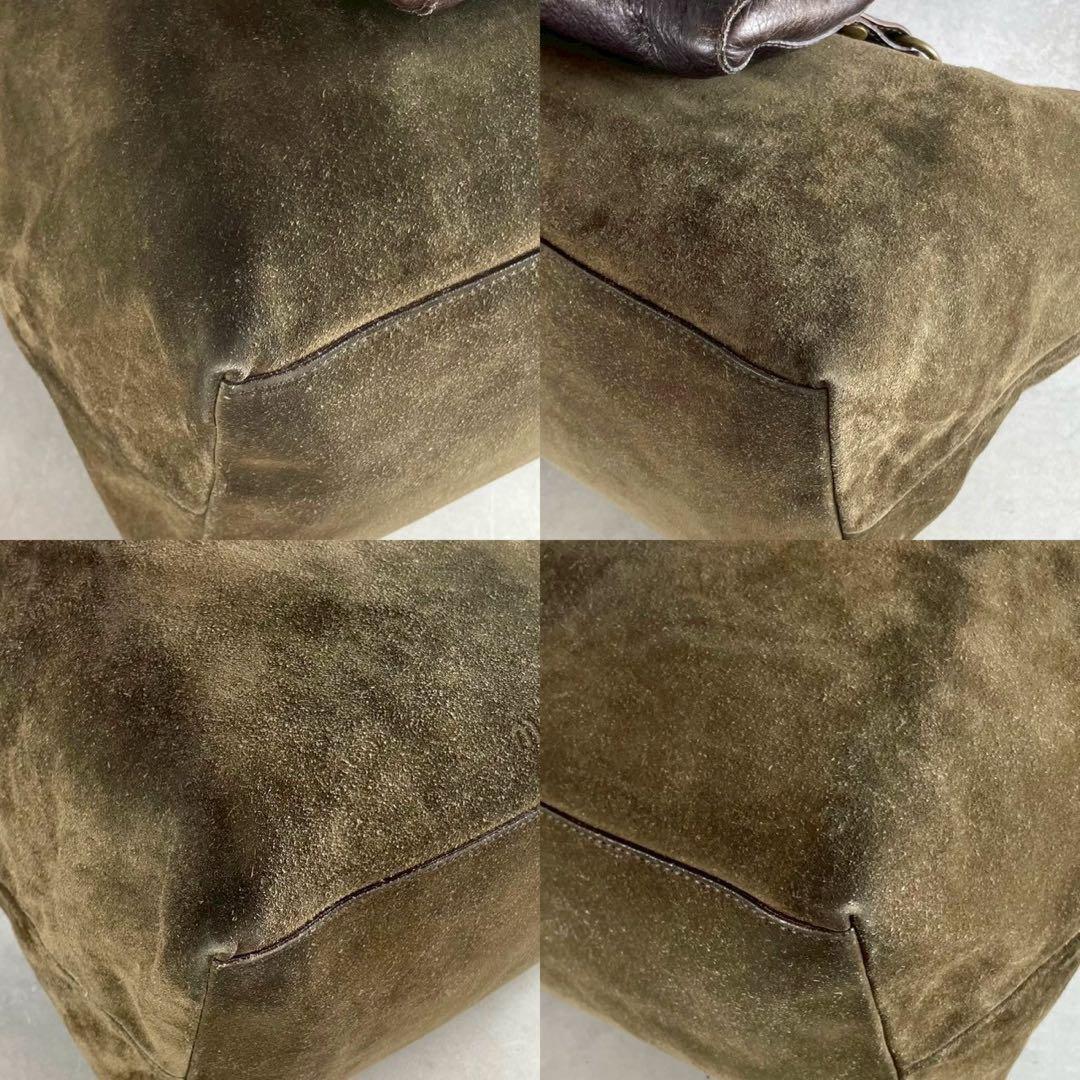 MIU MIU Hand Bag Tote Purse turn rock Suede Leather Brown Authentic