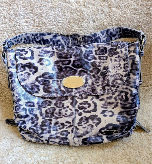 MULBERRY Shoulder Bag Purse Leopard Leather Authentic