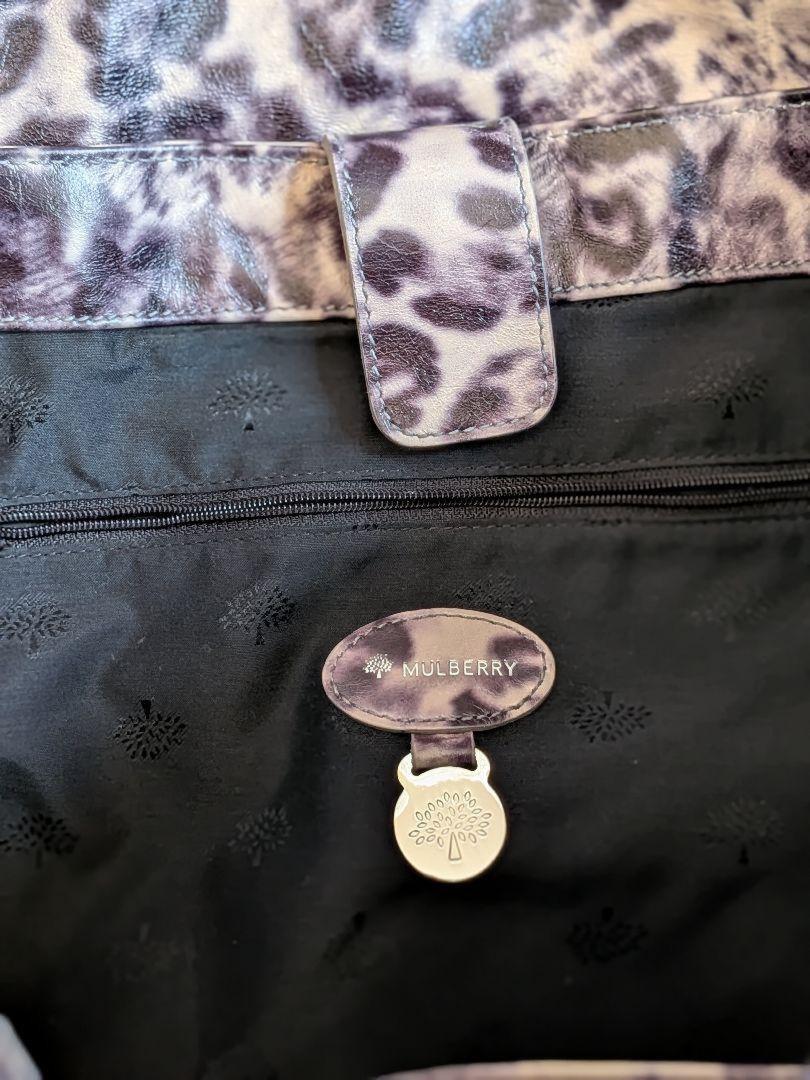MULBERRY Shoulder Bag Purse Leopard Leather Authentic