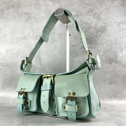 MULBERRY Shoulder Bag Purse Roxanne Leather Emerald Green Authentic