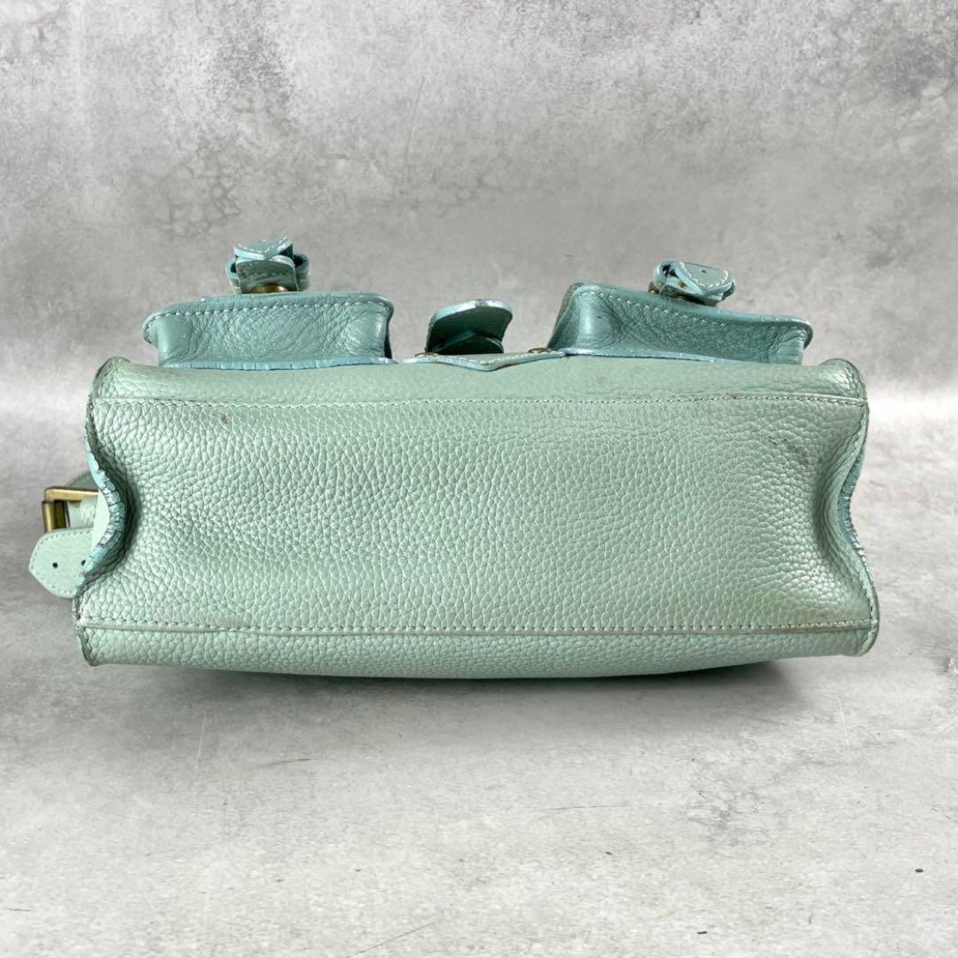 MULBERRY Shoulder Bag Purse Roxanne Leather Emerald Green Authentic