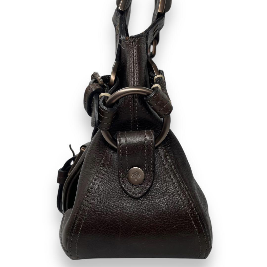 MULBERRY Shoulder Bag Purse Leather Dark Brown Authentic