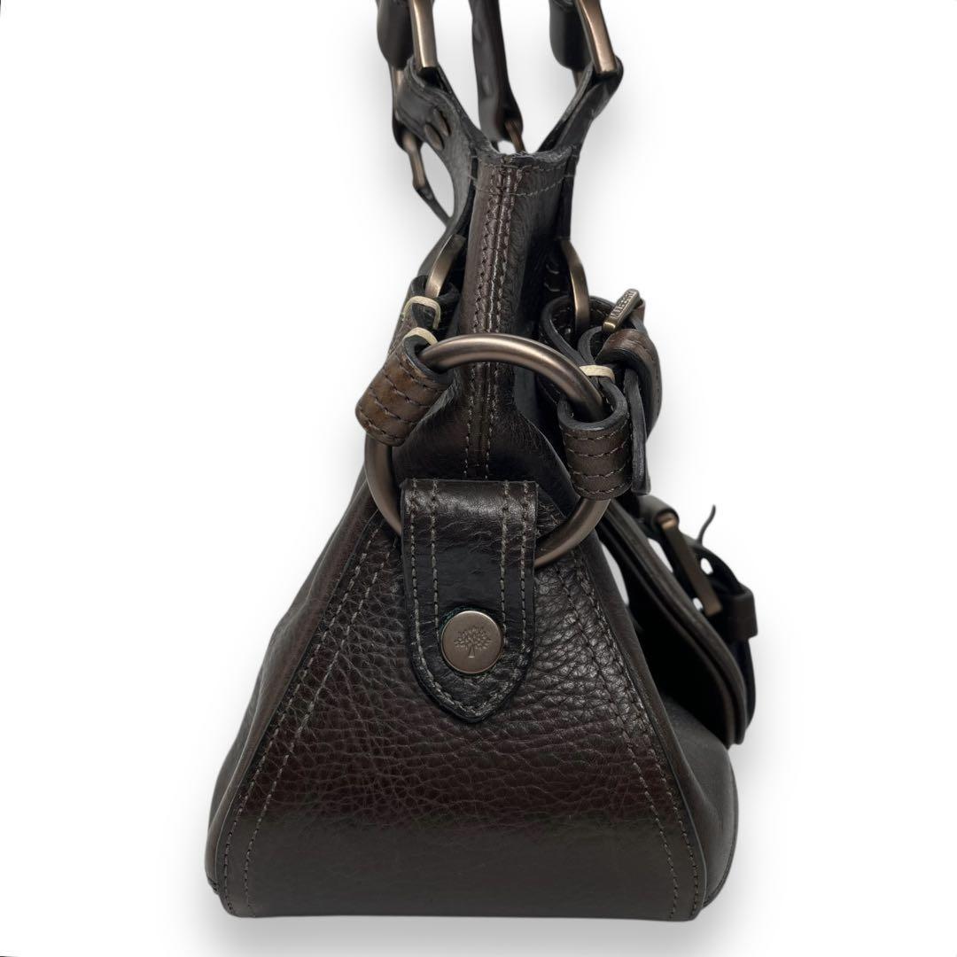 MULBERRY Shoulder Bag Purse Leather Dark Brown Authentic