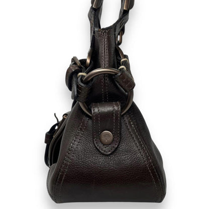 MULBERRY Shoulder Bag Purse Leather Dark Brown Authentic