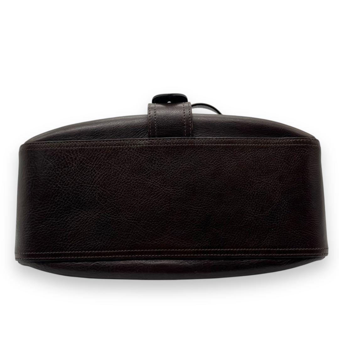 MULBERRY Shoulder Bag Purse Leather Dark Brown Authentic