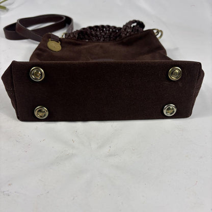 MULBERRY Hand Shoulder Bag Tote Purse 2way Suede Dark Brown Authentic