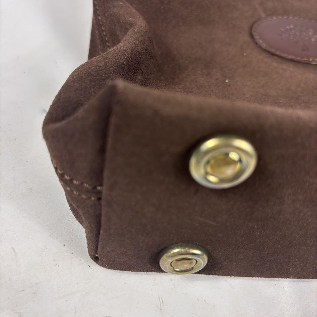 MULBERRY Hand Shoulder Bag Tote Purse 2way Suede Dark Brown Authentic