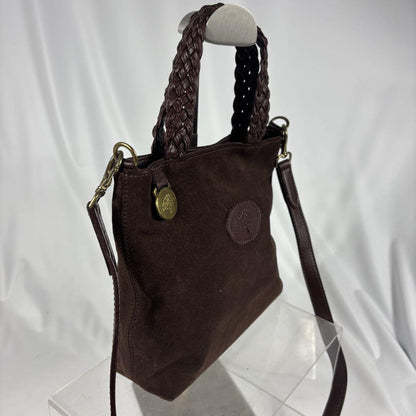 MULBERRY Hand Shoulder Bag Tote Purse 2way Suede Dark Brown Authentic