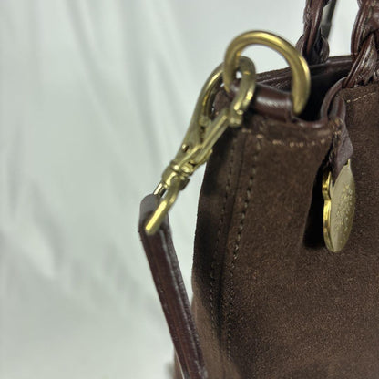 MULBERRY Hand Shoulder Bag Tote Purse 2way Suede Dark Brown Authentic