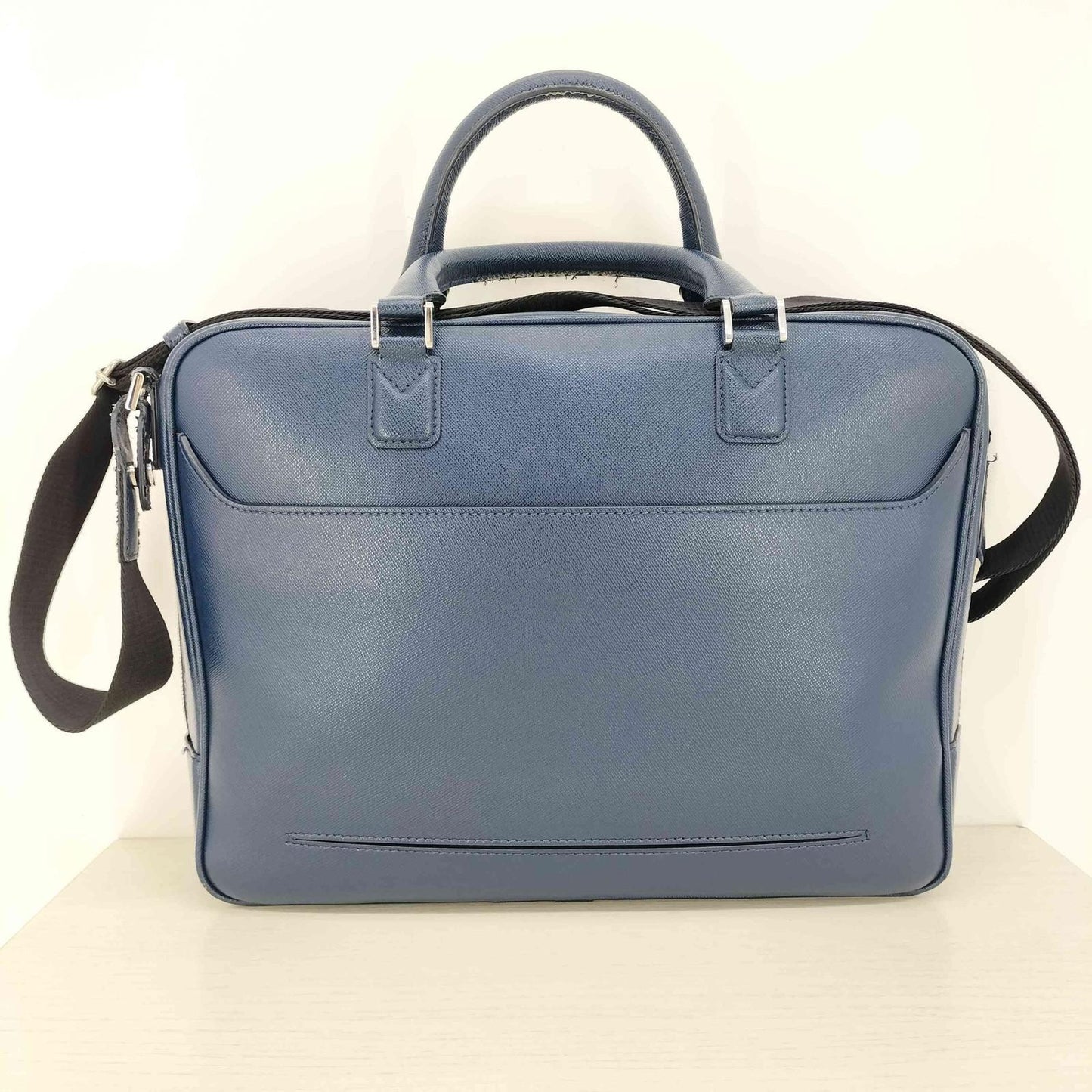 Montblanc Business Bag Briefcase 2way Blue Authentic