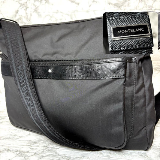 Montblanc Shoulder Bag Purse Nylon Black Authentic