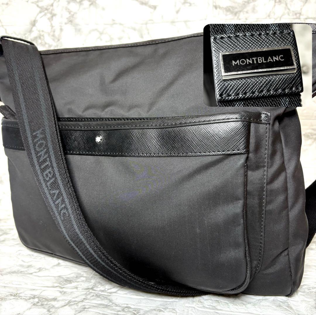 Montblanc Shoulder Bag Purse Nylon Black Authentic