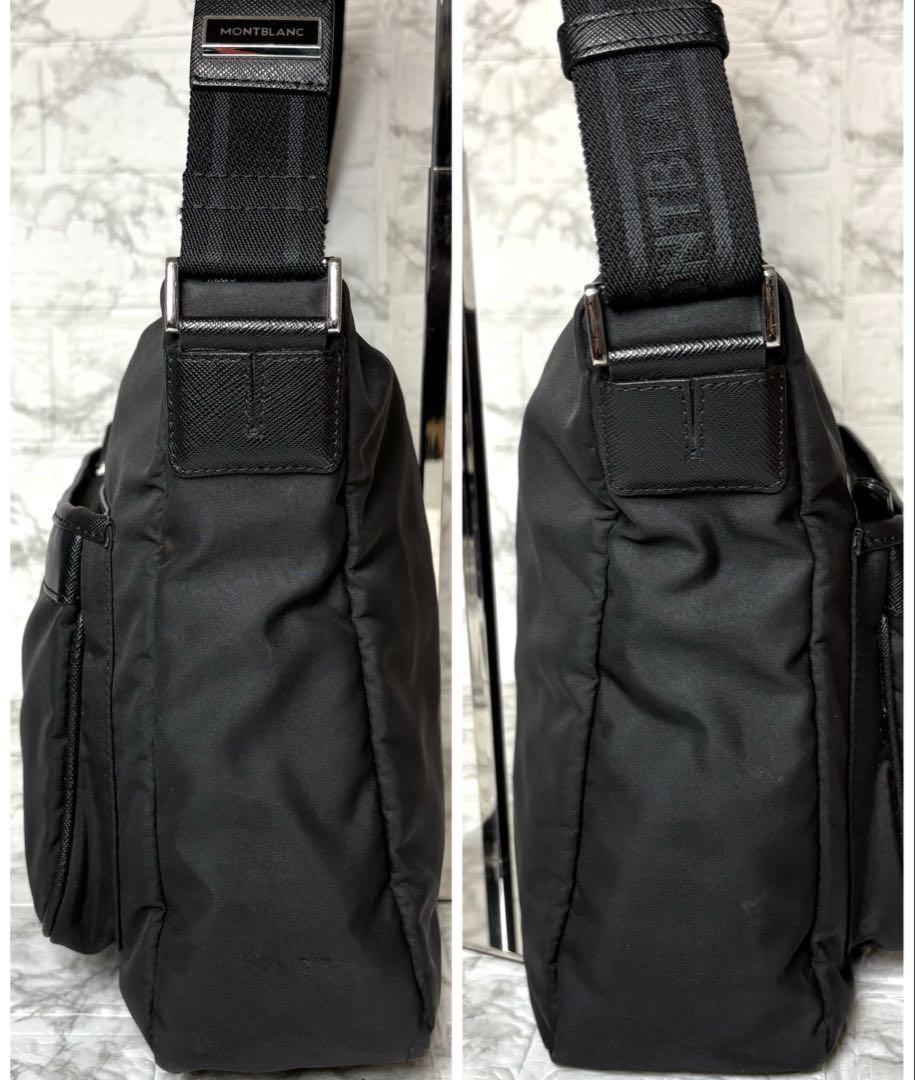 Montblanc Shoulder Bag Purse Nylon Black Authentic