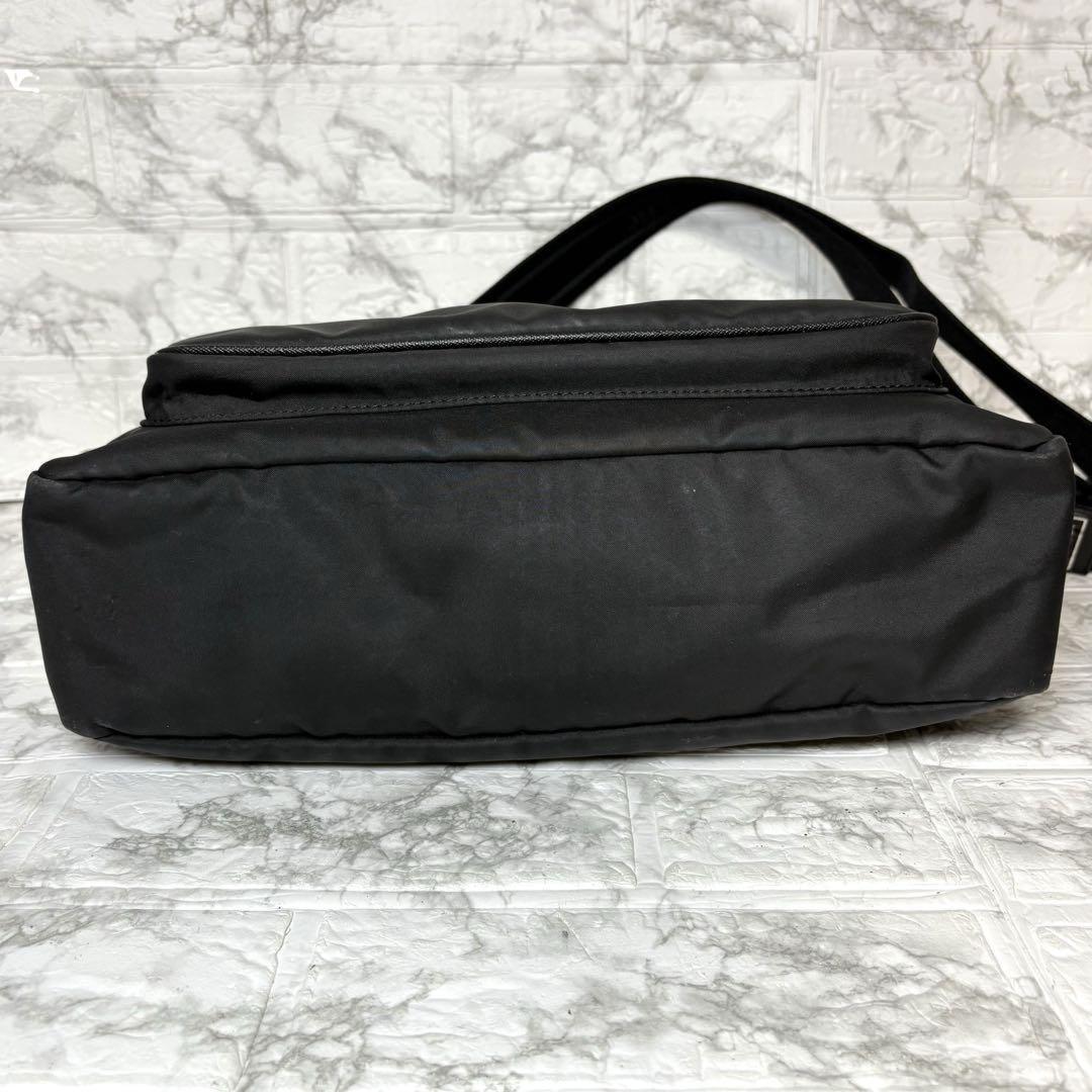 Montblanc Shoulder Bag Purse Nylon Black Authentic