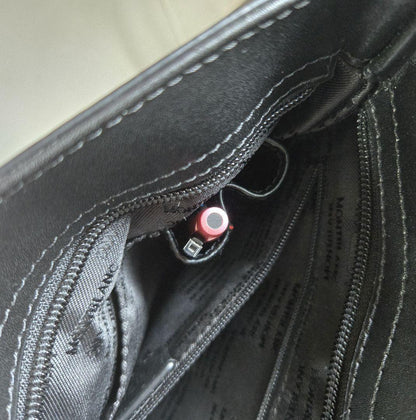 Montblanc Shoulder Bag Purse Leather Nylon Black Authentic