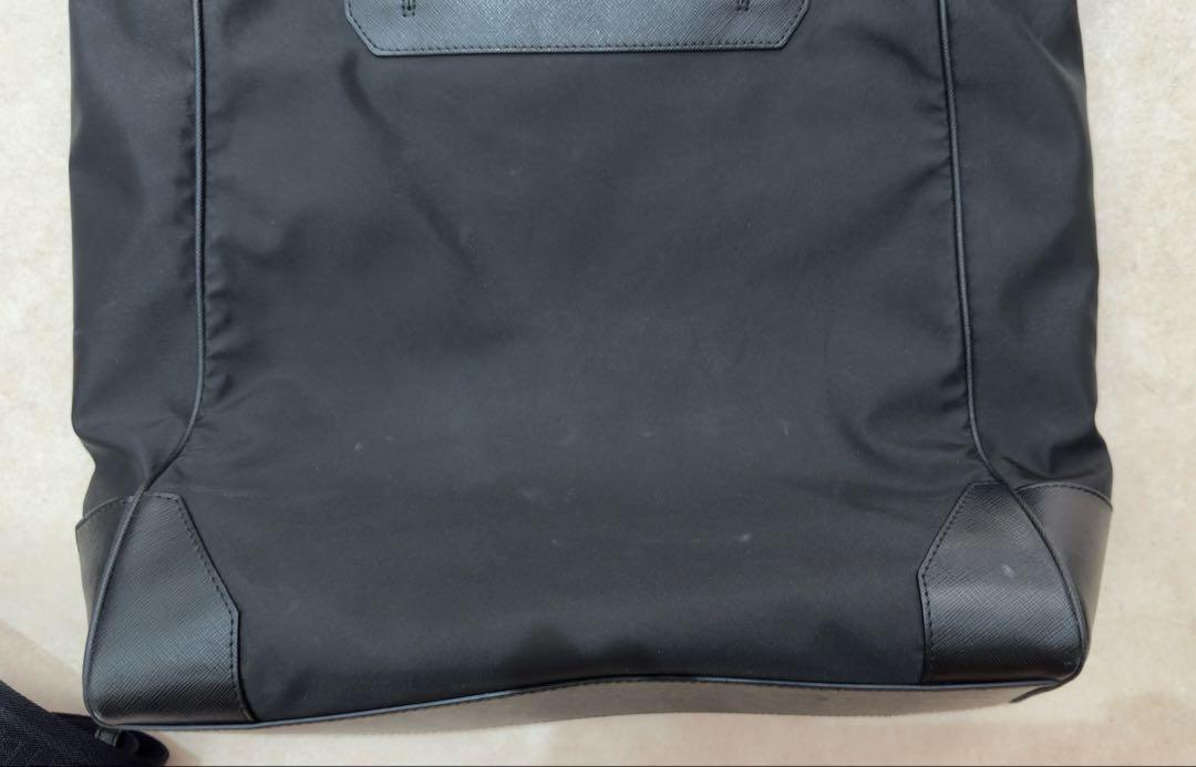 Montblanc Business Bag Briefcase Hand Tote Purse Leather Nylon Black Authentic