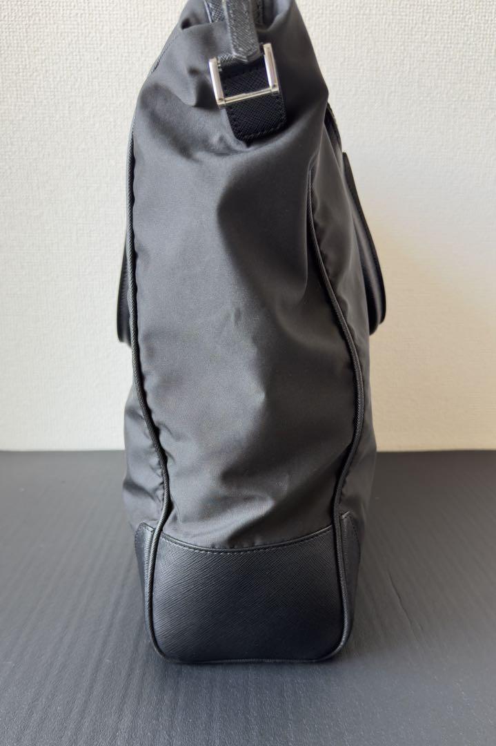Montblanc Business Bag Briefcase Hand Tote Purse Leather Nylon Black Authentic