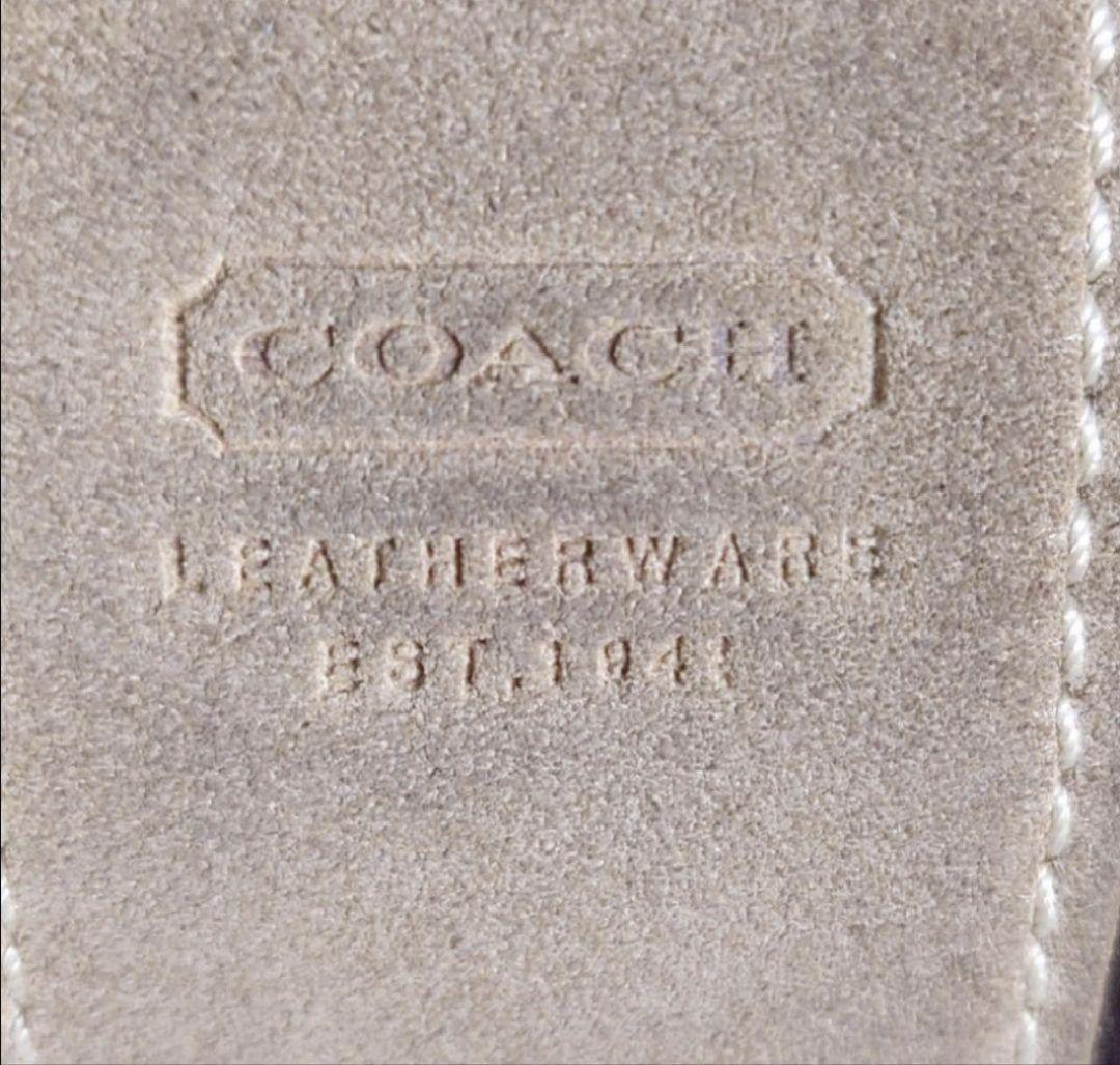 COACH Accessory Pouch Shoulder Bag Purse Signature Suede Canvas Beige Brown Auth