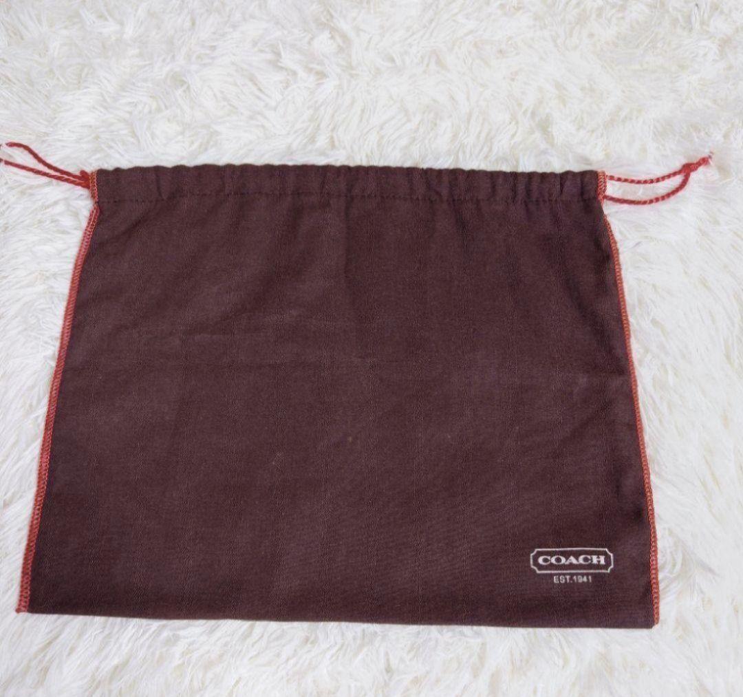 COACH Accessory Pouch Shoulder Bag Purse Signature Suede Canvas Beige Brown Auth